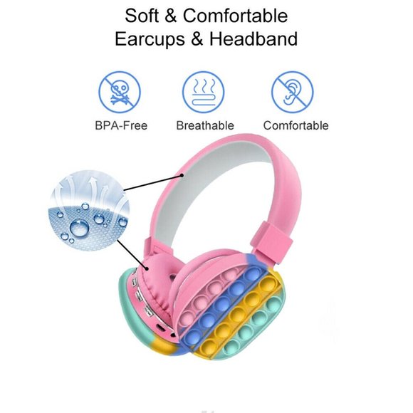 Pop It Headphones For Kids Toy Fidget Wireless Headphones - Picture 5 of 6